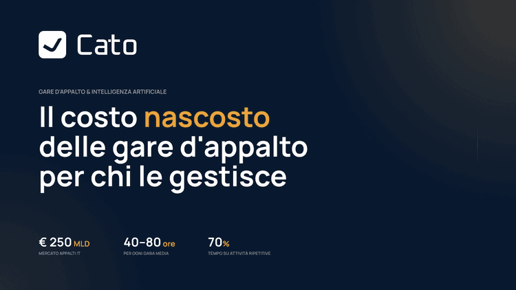 Il costo nascosto delle gare d'appalto: perché il tuo ufficio gare sta lasciando valore sul tavolo