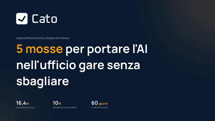 5 mosse per portare l'AI nell'ufficio gare senza sbagliare