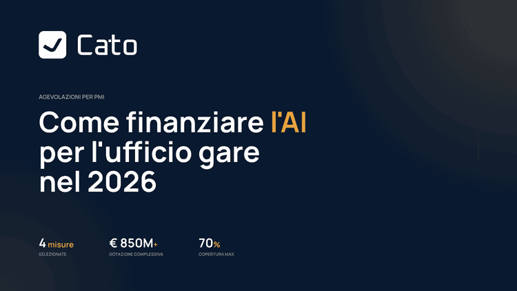 Come finanziare l'AI per l'ufficio gare con le agevolazioni 2026: le 4 misure che contano